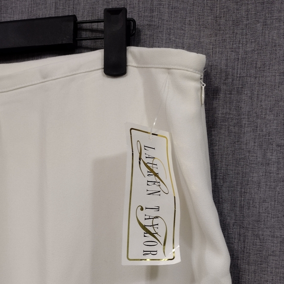 NWT Vintage Lauren Taylor Dress Pants Womens 16 White Office Career Minimalist - Picture 3 of 9